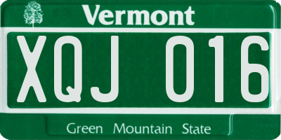VT license plate XQJ016