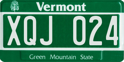 VT license plate XQJ024