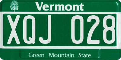VT license plate XQJ028