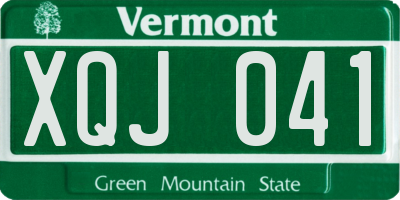 VT license plate XQJ041