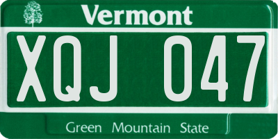 VT license plate XQJ047
