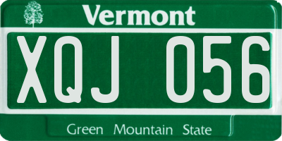 VT license plate XQJ056