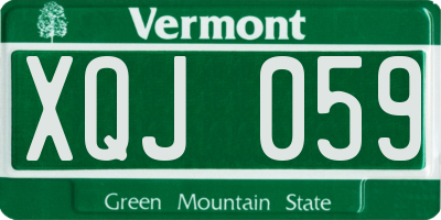 VT license plate XQJ059