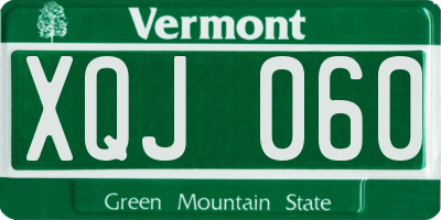 VT license plate XQJ060