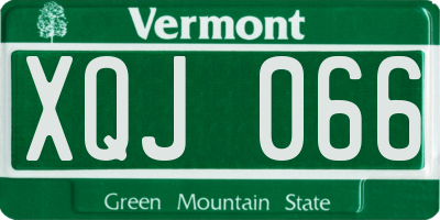 VT license plate XQJ066