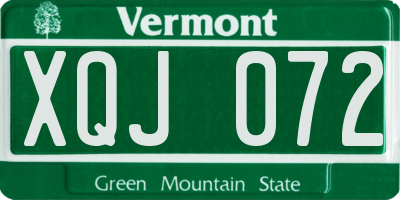 VT license plate XQJ072