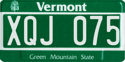 VT license plate XQJ075