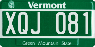 VT license plate XQJ081