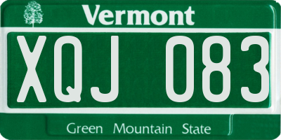 VT license plate XQJ083