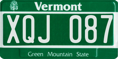 VT license plate XQJ087