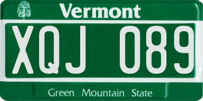 VT license plate XQJ089