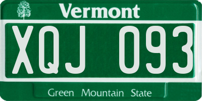 VT license plate XQJ093