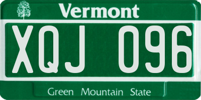 VT license plate XQJ096