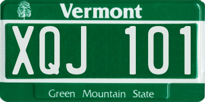 VT license plate XQJ101