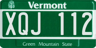 VT license plate XQJ112