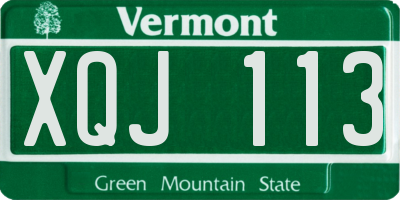 VT license plate XQJ113