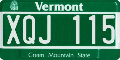 VT license plate XQJ115