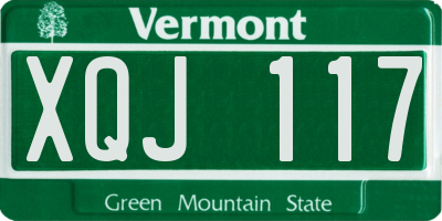 VT license plate XQJ117