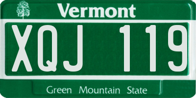 VT license plate XQJ119