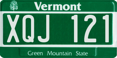 VT license plate XQJ121