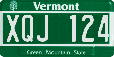 VT license plate XQJ124