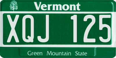 VT license plate XQJ125