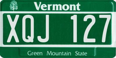 VT license plate XQJ127