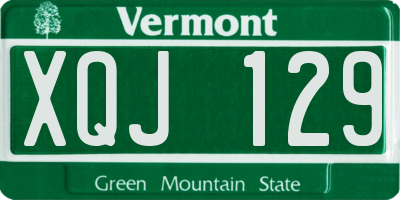 VT license plate XQJ129
