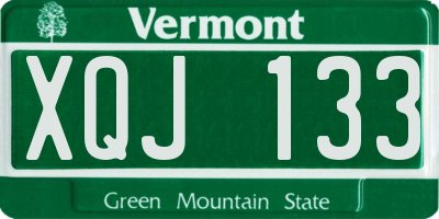 VT license plate XQJ133