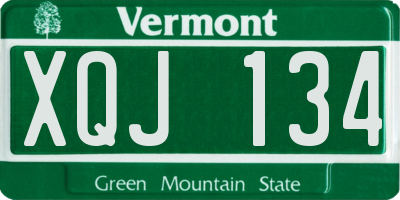 VT license plate XQJ134