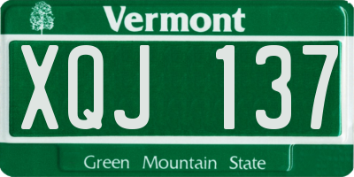 VT license plate XQJ137