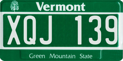 VT license plate XQJ139