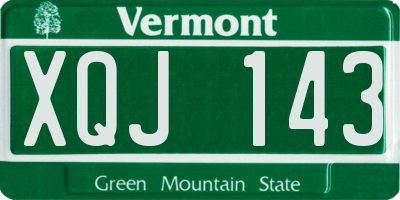 VT license plate XQJ143