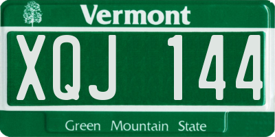 VT license plate XQJ144