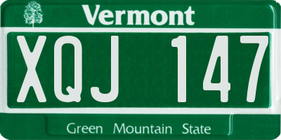 VT license plate XQJ147