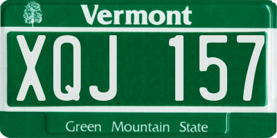 VT license plate XQJ157