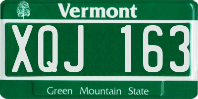 VT license plate XQJ163