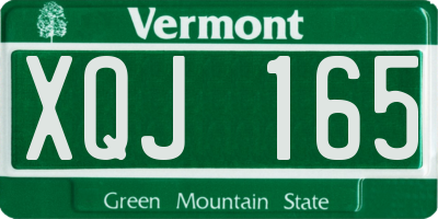 VT license plate XQJ165