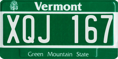VT license plate XQJ167
