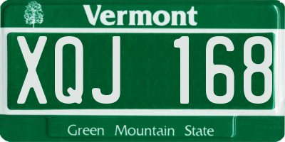 VT license plate XQJ168