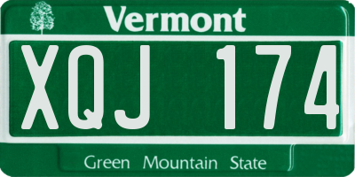 VT license plate XQJ174