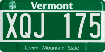 VT license plate XQJ175
