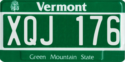VT license plate XQJ176