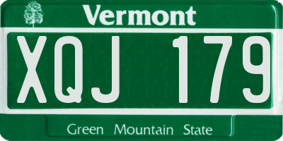 VT license plate XQJ179