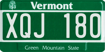 VT license plate XQJ180