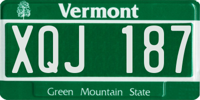 VT license plate XQJ187