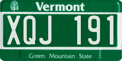 VT license plate XQJ191