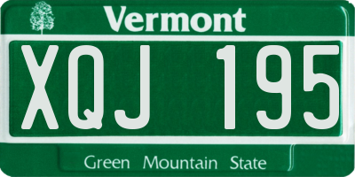VT license plate XQJ195