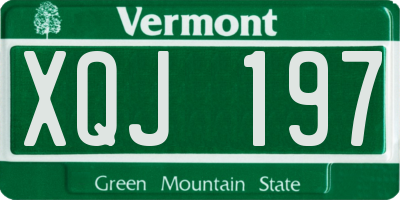 VT license plate XQJ197