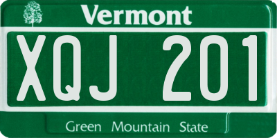 VT license plate XQJ201